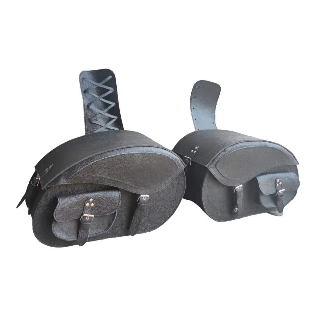 Кожаные кофры для чопперов и круизеров — детальный ракурс