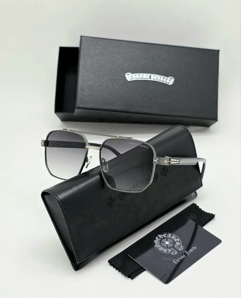 Хромированные очки для мотоциклиста — фото 3