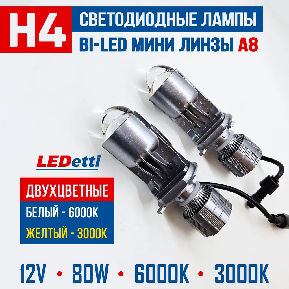 Светодиодная лампа H4 на 1800 люмен — основное фото